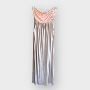 Color Me Red strapless maxi dress with pockets, large
